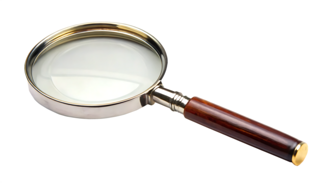 Magnifying glass isolated on white background as transparent. PNG. AI GENERATED