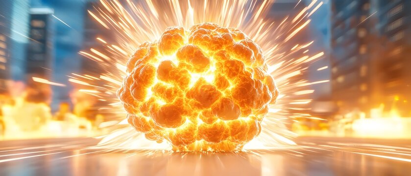 A large, orange, exploding brain