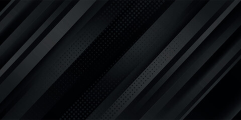 Obraz premium Black abstract background. Elegant dark diagonal shape elements. Modern luxury grey gradient graphic design.