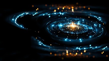 Obraz premium 渦巻く銀河の惑星誕生イメージ画像 