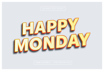 Happy Monday 3D Text Effect