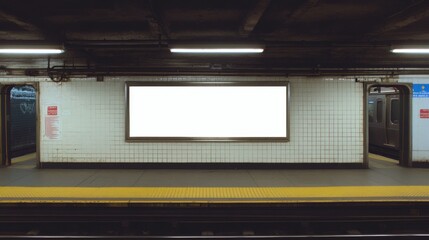 blank billboard and in an underground tunnel