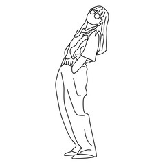 sketch of a woman posing