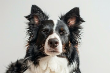 A Cute Border Collie Dog With Black And White Fur