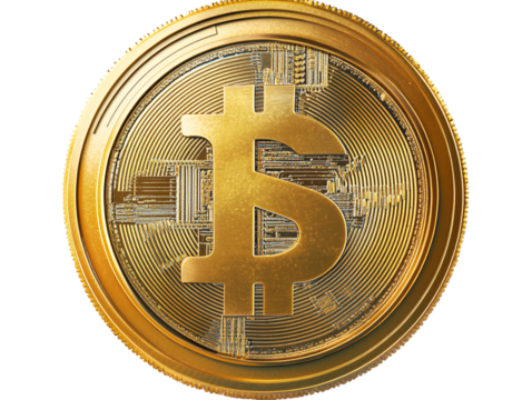 a gold coin with a dollar sign