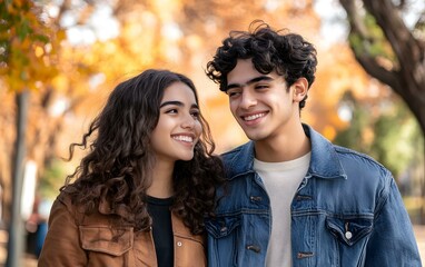 Fototapeta premium Smiling Couple in Autumn