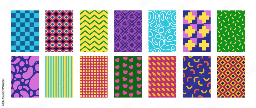 Aufkleber abstract pattern. retro seamless texture. fun graphic design. simple flat shapes. repeated print. co