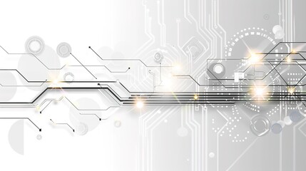 Digital Technology Future Internet Network - a futuristic and innovative visual. The white background emphasizes the connectivity and modernity of the digital network.