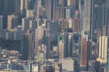 Obraz premium Aug 1 2015 a view Kowloon side at Hong Kong Skyline