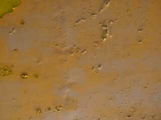 wall - Peeling yellow paint from a steel beam. The rust shows through. A fascinating motif for design and art