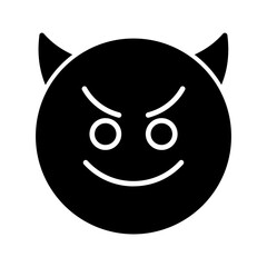 Smiling Face with Horns Vector Icon