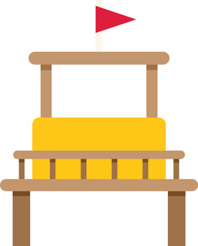 yellow lifeguard tower with red flag clip art preview