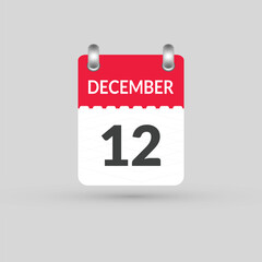 December 12 calendar Date, Month icon