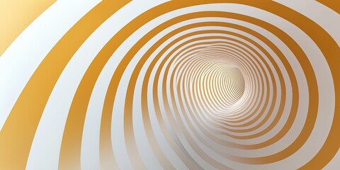 A spiral shaped tunnel with a white and yellow background. The tunnel is very long and narrow. The tunnel is very dark and the light is barely visible