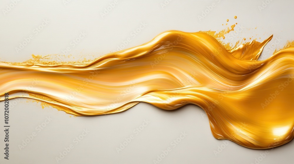 Poster a stunning image of golden paint flowing elegantly across a textured canvas, capturing the essence o