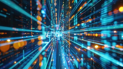 Digital Technology Future Internet Network - a futuristic and innovative visual. The white background emphasizes the connectivity and modernity of the digital network.