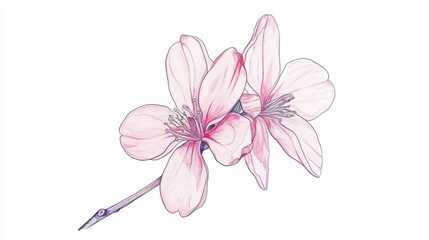 Obraz premium Delicate pink flowers with intricate petals and a graceful stem, showcasing natural beauty.
