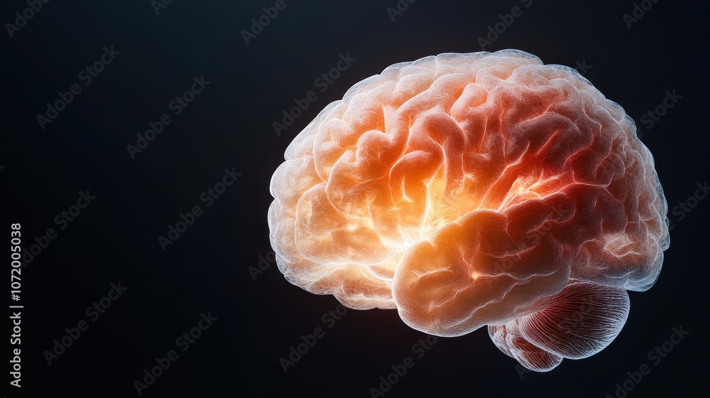 Poster this image portrays a digitally enhanced human brain rendered in vibrant hues, emphasizing the brill