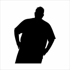 silhouette of a fat man