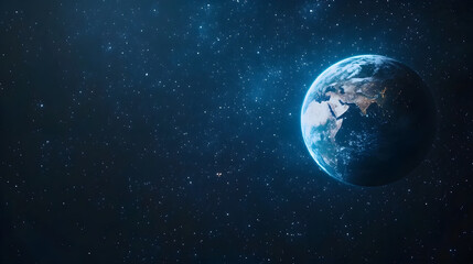 Fototapeta premium stunning view of Earth in space surrounded by stars, evoking wonder