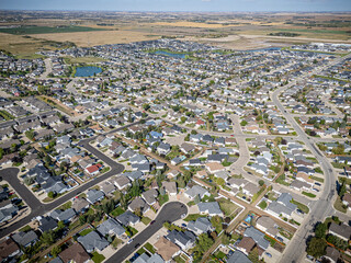 Aerial Drone View of Warman, Saskatchewan
