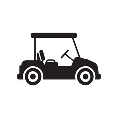 golf cart icon silhouette vector art flat illustrations