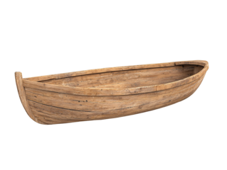 a wooden boat on a white background