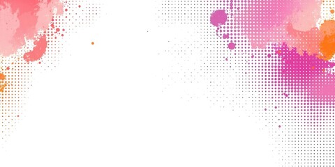 Obraz premium Abstract halftone white background with a vibrant trio of colors creating a dynamic and modern aesthetic, white, set