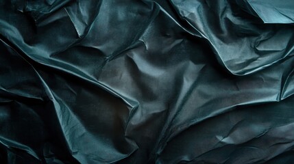 Obraz premium Dark crumpled fabric creates a moody, textured scene, reflecting depth and mystery in a contemporary abstract style, inviting deep, introspective contemplation.