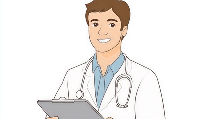 Wellness Coach with Clipboard in Warm Tones