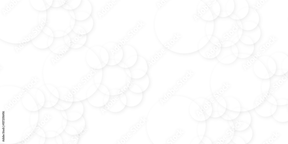 Poster abstract white gradient circle pattern of 3d bubbles background template. abstract white modern tran
