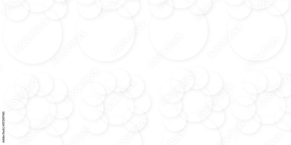 Poster abstract white gradient circle pattern of 3d bubbles background template. abstract white modern tran