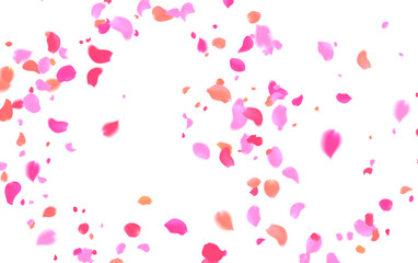 Rose Red and pink petals or sakura flying petals, romantic background with realistic pink cherry flower petals flow or falling motion. Love, romance, floral spring season
