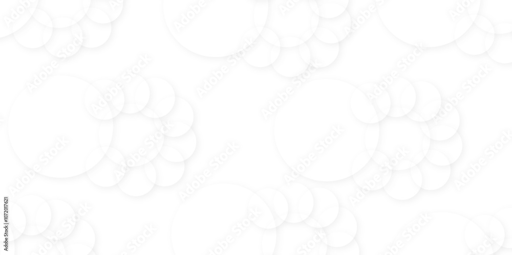 Poster abstract white gradient circle pattern of 3d bubbles background template. abstract white modern tran