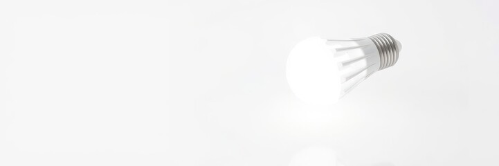 A close-up view of a standard and energy-saving lightbulb with reflection on a white background, reflection, isolated, white