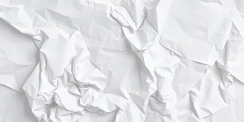 Obraz premium A close-up shot of a crumpled white paper sheet with soft shadows, white, concept, crumpled