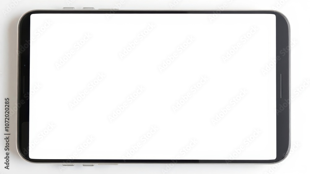 Poster laptop mock up with clear screen displaying generic interface icons, screen, technology, isolated