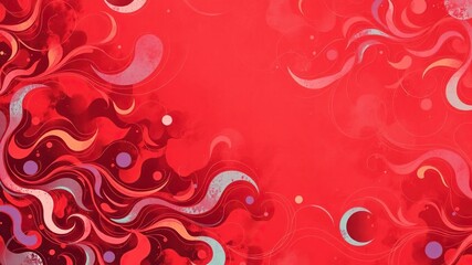 Abstract red background illustration with vibrant swirls and dynamic shapes, vibrant, swirls, illustration