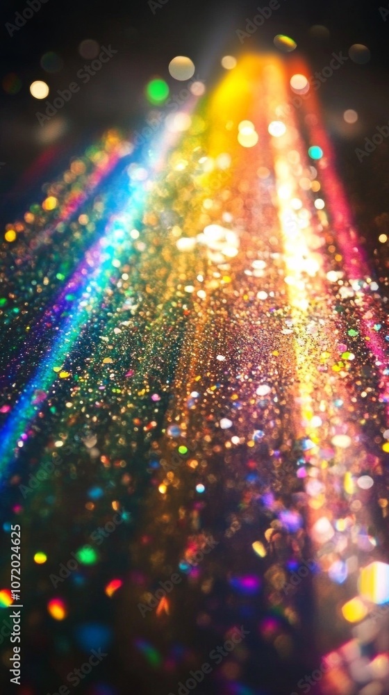 Poster a colorful, sparkling image with a rainbow of colors