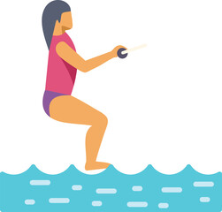 Young woman water skiing, enjoying a summer day on the lake