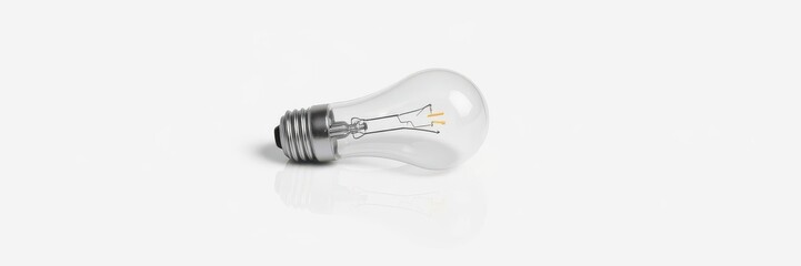 A close-up shot of a glowing light bulb on a plain white background, incandescent, isolated, idea