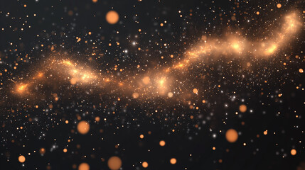 Fototapeta premium Golden bokeh on black background.
