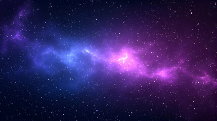 Obraz premium Abstract Cosmic Nebula Background with Glowing Purple and Blue Gas Clouds and Scattered Stars