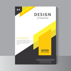 Colorful brochure, cover with yellow and black colour Creative covers, layouts or posters, book cover, corporate business flyer. vector illustration