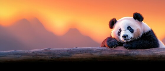 A panda bear sitting on top of a tree branch