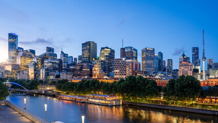 Fototapeta premium Melbourne City Skyline At Dusk