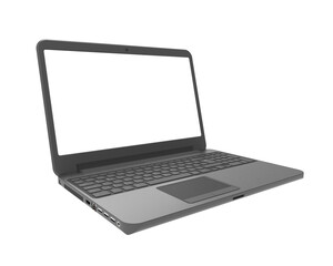 Notebook laptop isolate in transparent background 
