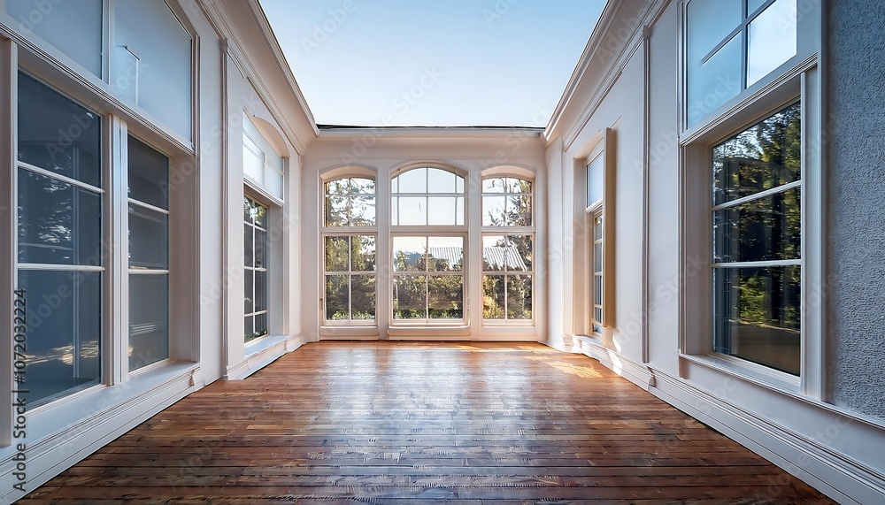Poster classic minimalist windows - large, unadorned windows in minimalist architecture