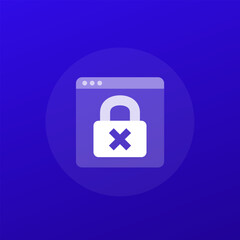 blocked website icon, transparent design