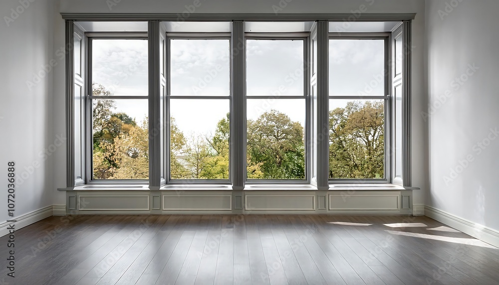 Poster Elegant Classic Minimalist Windows - Windows with minimal frames and classic design.